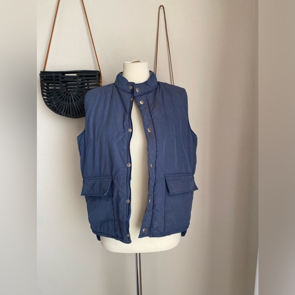 Vintage 1960s Lacoste x Izod Navy Blue Button Vest Size Medium